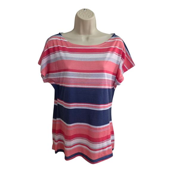 Cache Y2K Short Sleeve Striped Top 100% Cotton Made In USA Medium - Picture 3 of 6